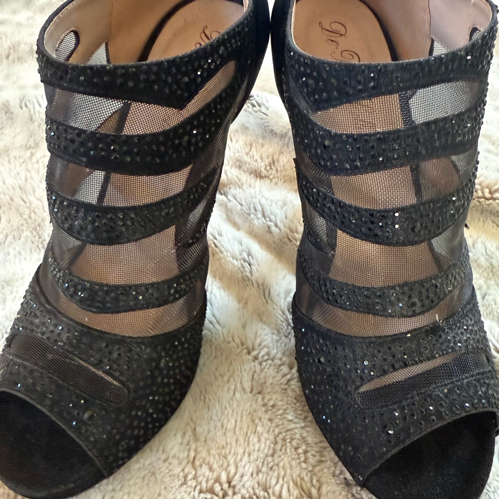 Elegant Black Mesh Heels